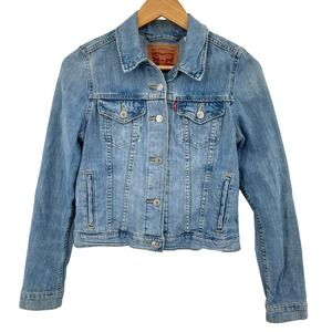 Levi Strauss & Co Denim Trucker Jacket Womens Size Small‎ Light Wash Jean Coat
